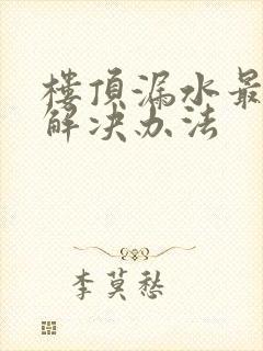 楼顶漏水最好的解决办法