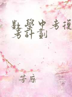 数学中考复习备考计划