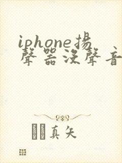 iphone扬声器没声音听筒有声音