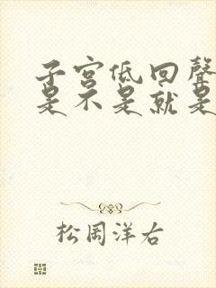 子宫低回声结节是不是就是肌瘤