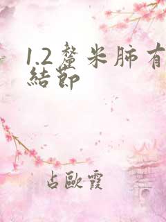 1.2厘米肺有结节