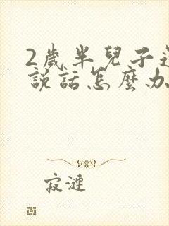 2岁半儿子还不说话怎么办呢