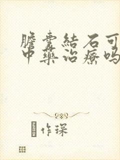 胆囊结石可以用中药治疗吗