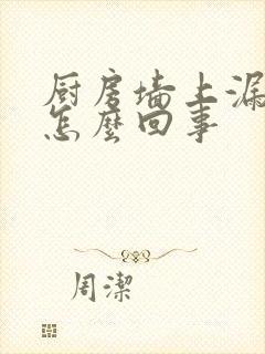 厨房墙上漏水是怎么回事