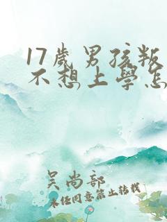 17岁男孩叛逆不想上学怎么办