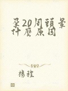 孕20周头晕是什么原因