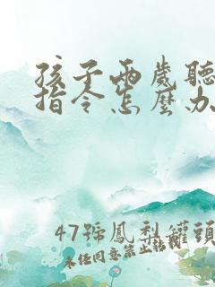 孩子两岁听不懂指令怎么办