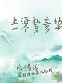 上海私立幼儿园一个月多少钱