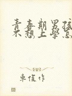 青春期男孩叛逆不想上学怎么管教