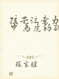 孩子注意力不集中 马虎的训练方法