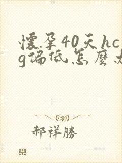 怀孕40天hcg偏低怎么办