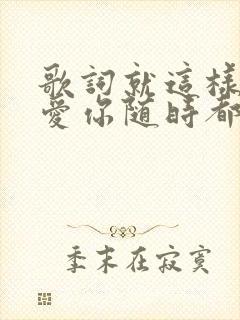 歌词就这样爱你爱你随时都要一起