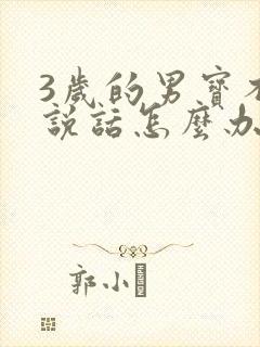 3岁的男宝不会说话怎么办