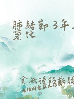 肺结节 3年无变化