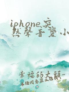 iphone突然声音变小