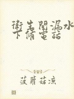 卫生间漏水到楼下修电话