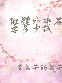 做体外碎石手术要多少钱