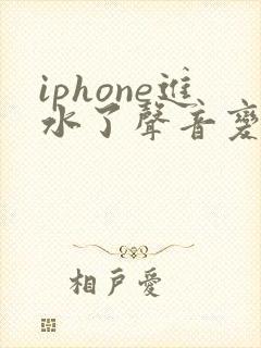 iphone进水了声音变小了