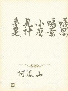 梦见小蚂蚁成群是什么意思周公解梦