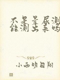 不是晨尿测孕纸能测出来吗