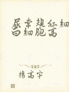 尿常规红细胞和白细胞高