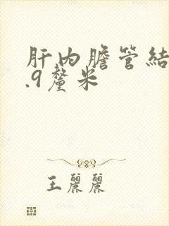 肝内胆管结石0.9厘米