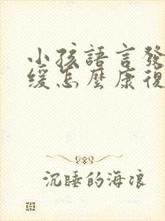 小孩语言发育迟缓怎么康复训练