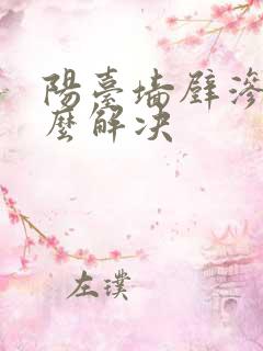 阳台墙壁渗水怎么解决