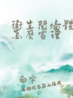 卫生间墙体渗水怎么处理