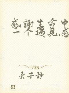 感谢生命中的每一个遇见,感恩