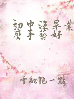 初中没毕业学什么手艺好