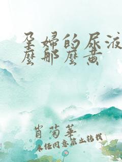 孕妇的尿液为什么那么黄