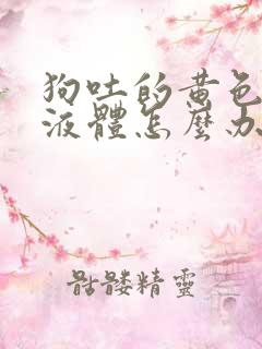 狗吐的黄色粘稠液体怎么办