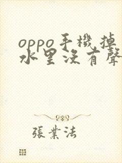 oppo手机掉水里没有声音怎么办