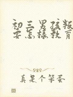 初三男孩叛逆期要怎样教育或开导呢