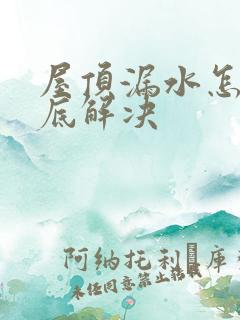 屋顶漏水怎么彻底解决