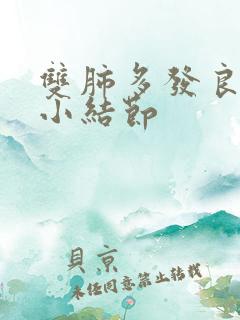 双肺多发良性微小结节