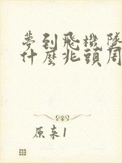 梦到飞机坠落是什么兆头周公解梦