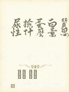 尿检蛋白质弱阳性什么意思