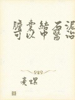 胆囊结石泥沙型可以中医治疗吗