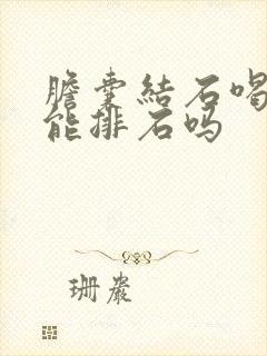 胆囊结石喝草药能排石吗