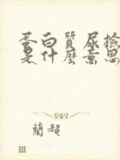 蛋白质尿检阳性是什么意思