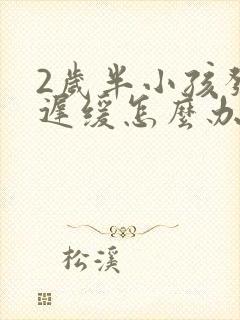 2岁半小孩发育迟缓怎么办