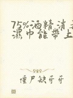 75%酒精消毒湿巾能带上飞机吗?