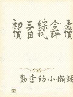 初三综合素质评价自我评价怎么写