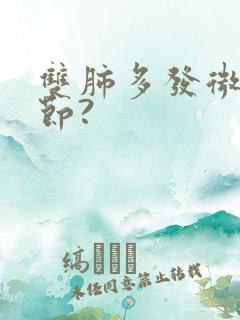 双肺多发微小结节?