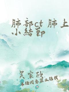 肺部ct 肺上小结节