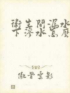 卫生间漏水往楼下渗水怎么找漏水点