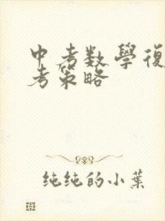 中考数学复习备考策略