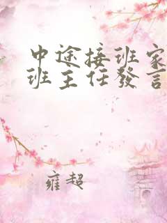 中途接班家长会班主任发言稿